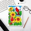 50 Pages A5 DIY Special Shaped Diamond Painting Diary Notebook Kit (Cardinal)