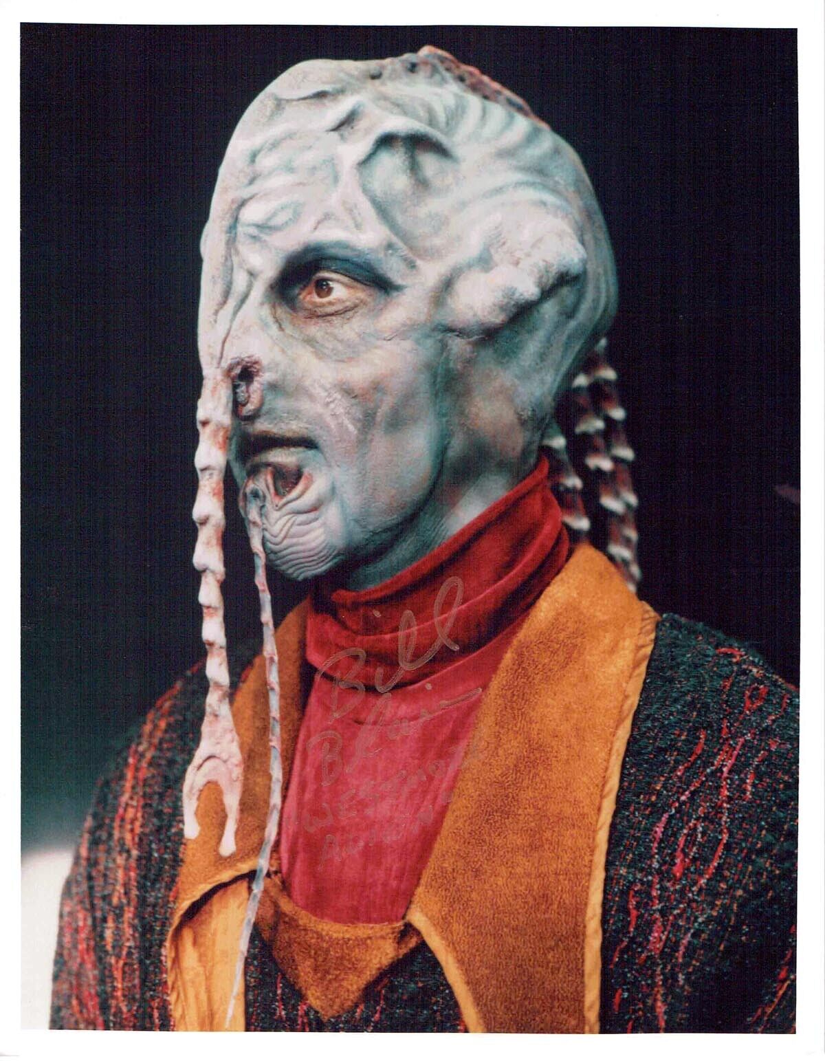 Bill BLAIR Signed 10x8 Photo Poster painting Card AFTAL COA Star Trek DS9 Westmore Alien