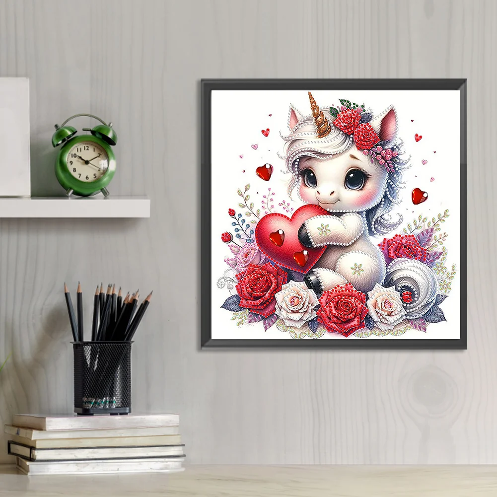 Diamond Painting - Partial Special Shaped Drill - Love Unicorn(Canvas|30*30cm)