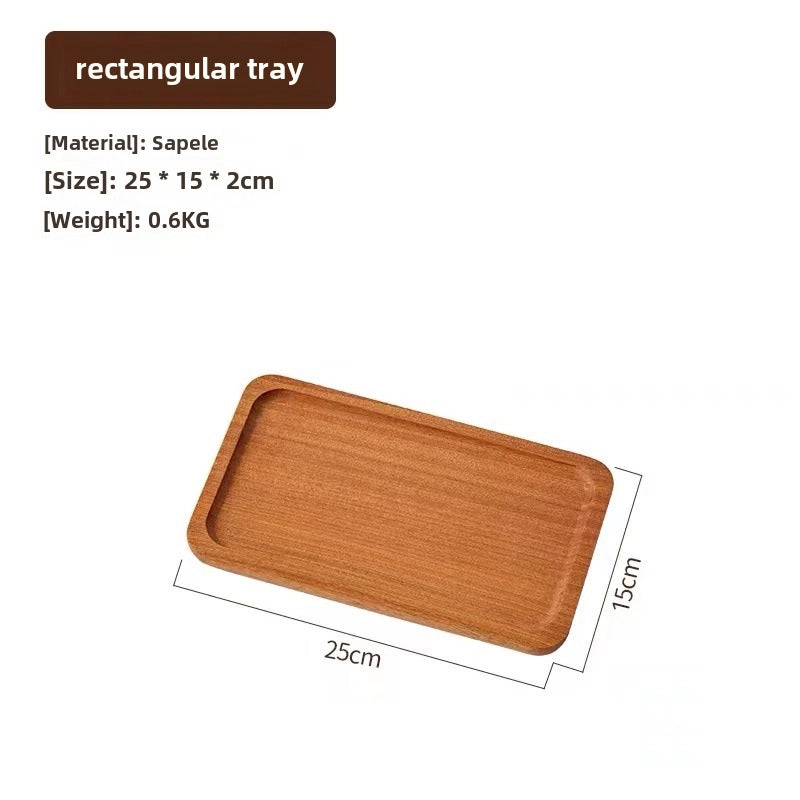 Japanese-style Oval Wooden Tray Solid Wood Rectangular Plate Black Walnut Afternoon Tea Coffee Tray Exquisite Small Tray