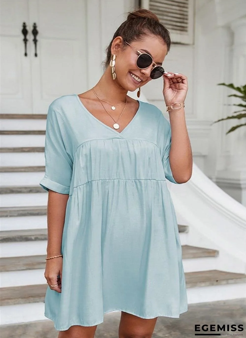 Loose Casual Solid Dress | EGEMISS