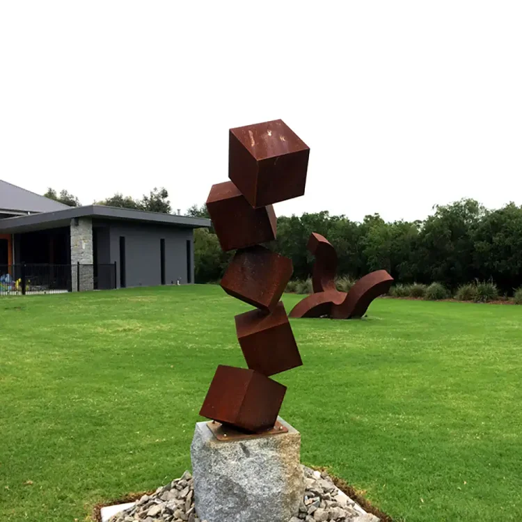 Modern garden sculpture garden decoration corten steel sculpture