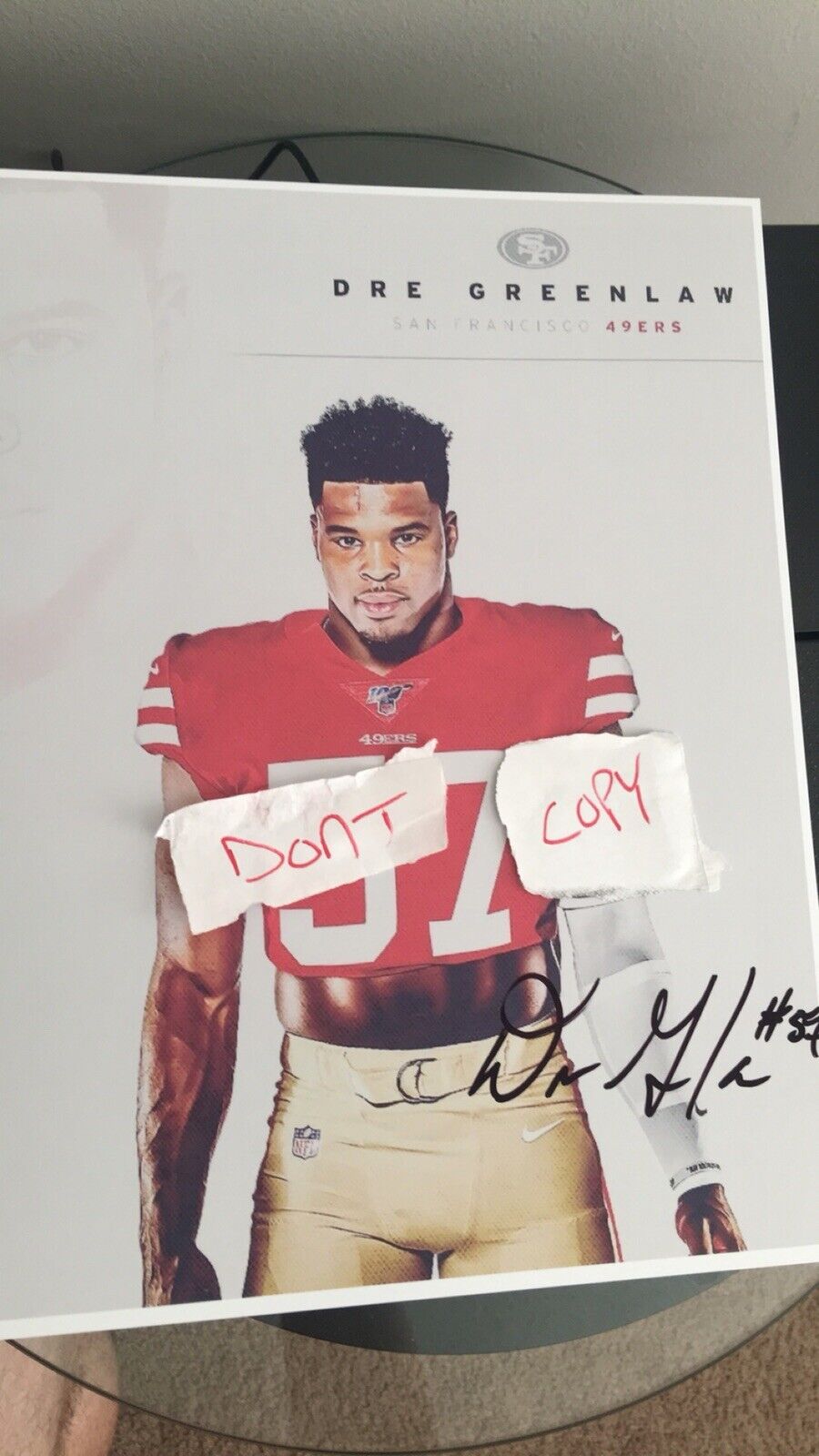 DRE GREENLAW SIGNED 11x14 Photo Poster painting SAN FRANCISCO 49ERS Razorbacks