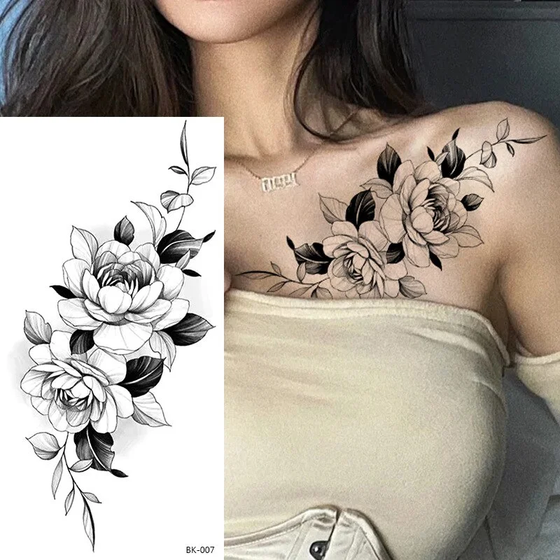 Sdrawing Tattoos New Flash Waterproof Temporary Tattoo Sticker Lip Print Flowers Butterfly Body Art Arm Fake Sleeve Tatoo for Women