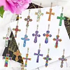 16pcs DIY Cross Diamond Painting Double-Sided Keychains