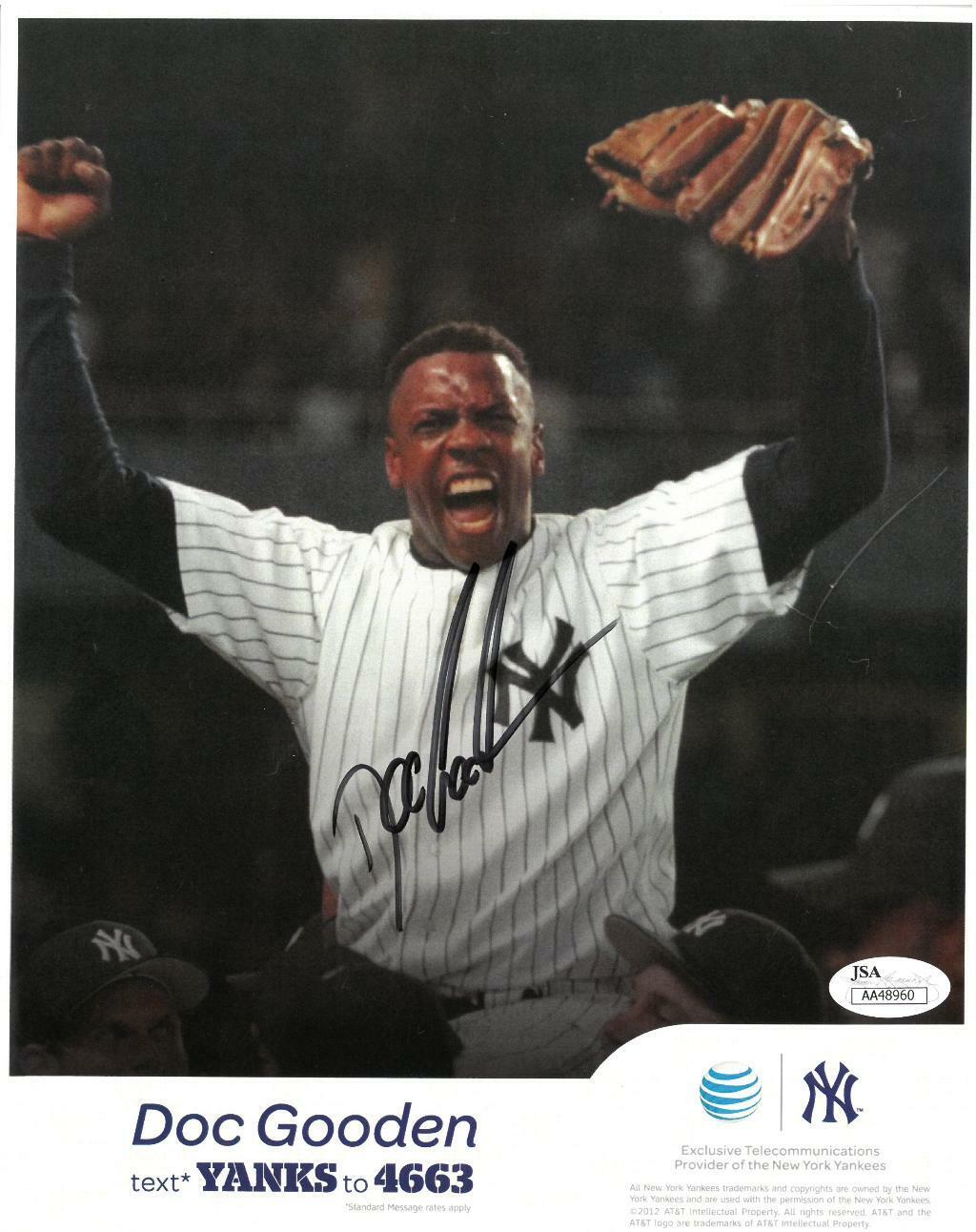 Dwight Doc Gooden Signed NY Yankees Authentic Autographed 8x10 Photo Poster painting JSA#AA48960