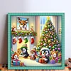 Christmas Penguins-11CT Stamped Cross Stitch 50*50cm/19.69*19.69in