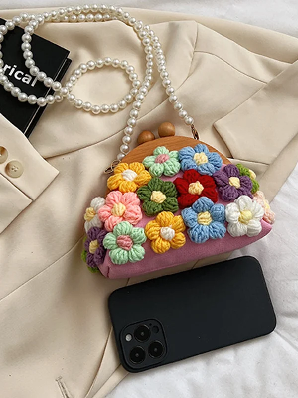 Flower Shape Chains Handbags Crossbody Bags