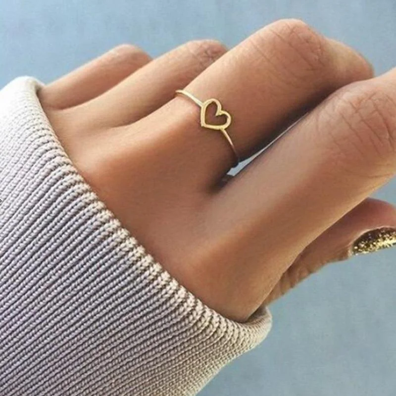 Sweet and Dainty Heart Shaped Simple Ring
