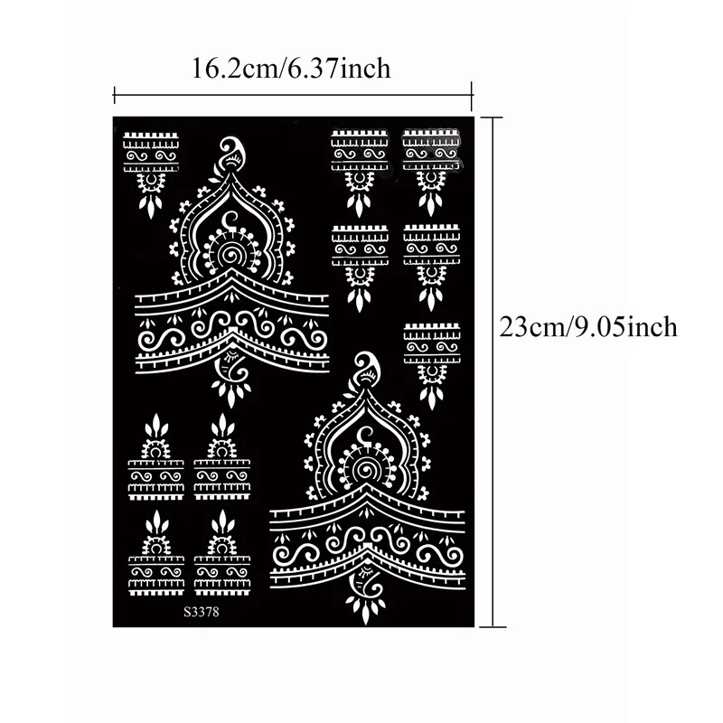 Sdrawing Drawing Henna Template for Hand Henna Tattoo Stencil Flower Tattoo Design for Women Wedding Festival Party Tatoo Tools