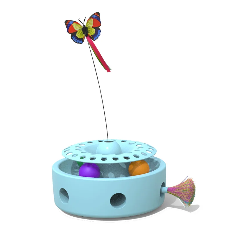 Smart Three-In-One Cat Butterfly Toy Pet Funny Cat Feather Punching Machine Self-Hi Funny Cat Stick Toy