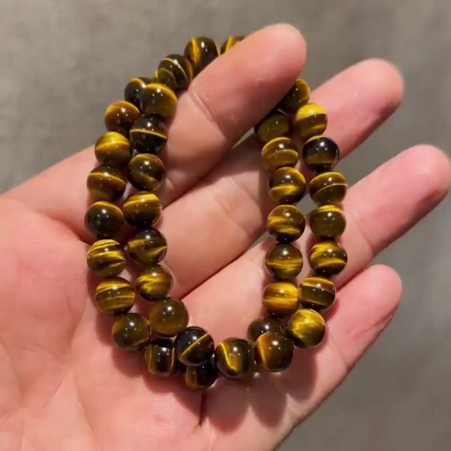 7A Natural Yellow Tiger Eye Beaded Bracelet