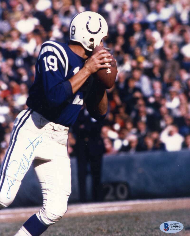 Johnny Unitas BAS Beckett Coa Hand Signed Vintage 8x10 Colts Photo Poster painting Autograph