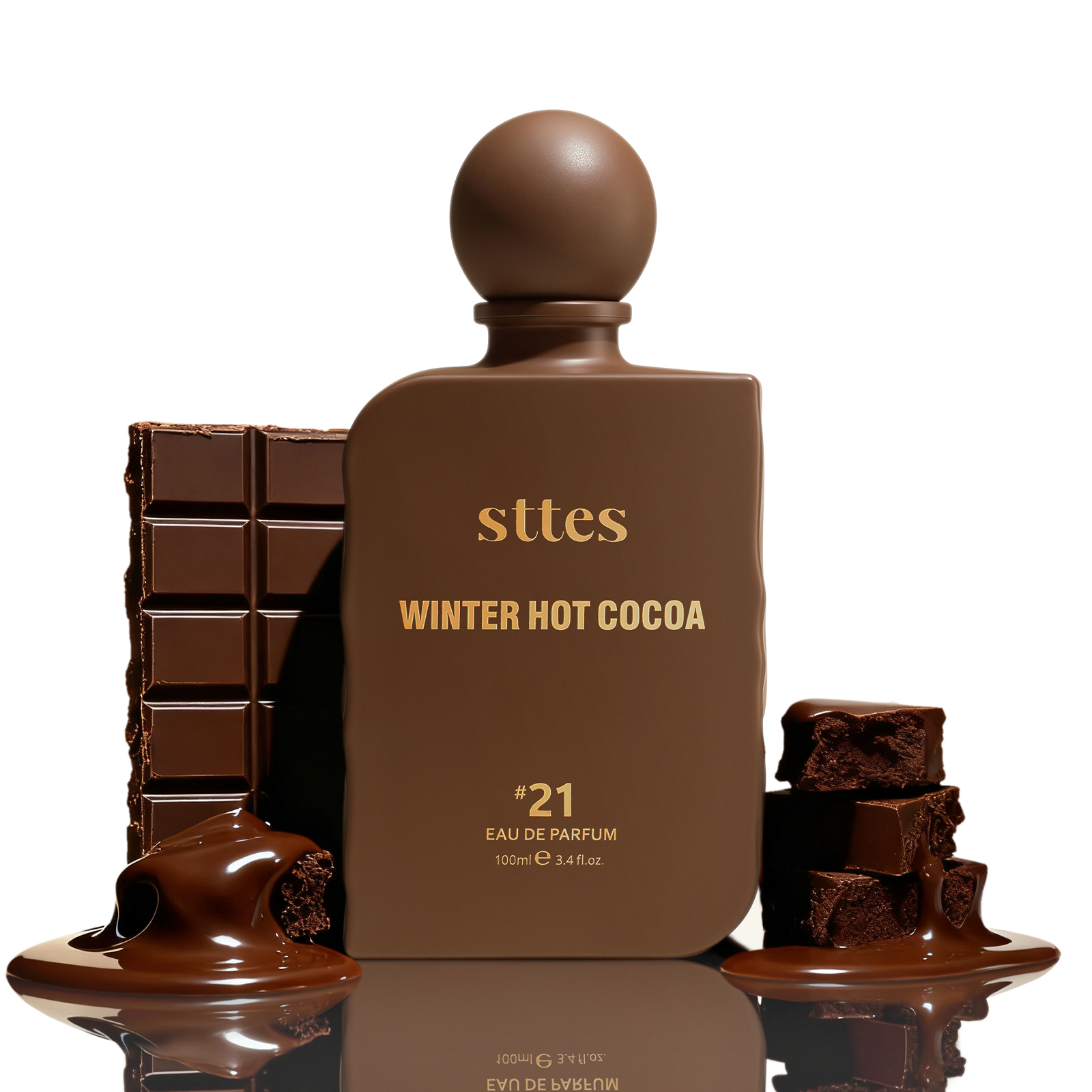 Sttes #21 Winter Hot Cocoa Memories Hair Perfume for Women - Gourmand Eau de Parfum with Chocolate, Milk & Vanilla, 100ml / 3.4 fl oz