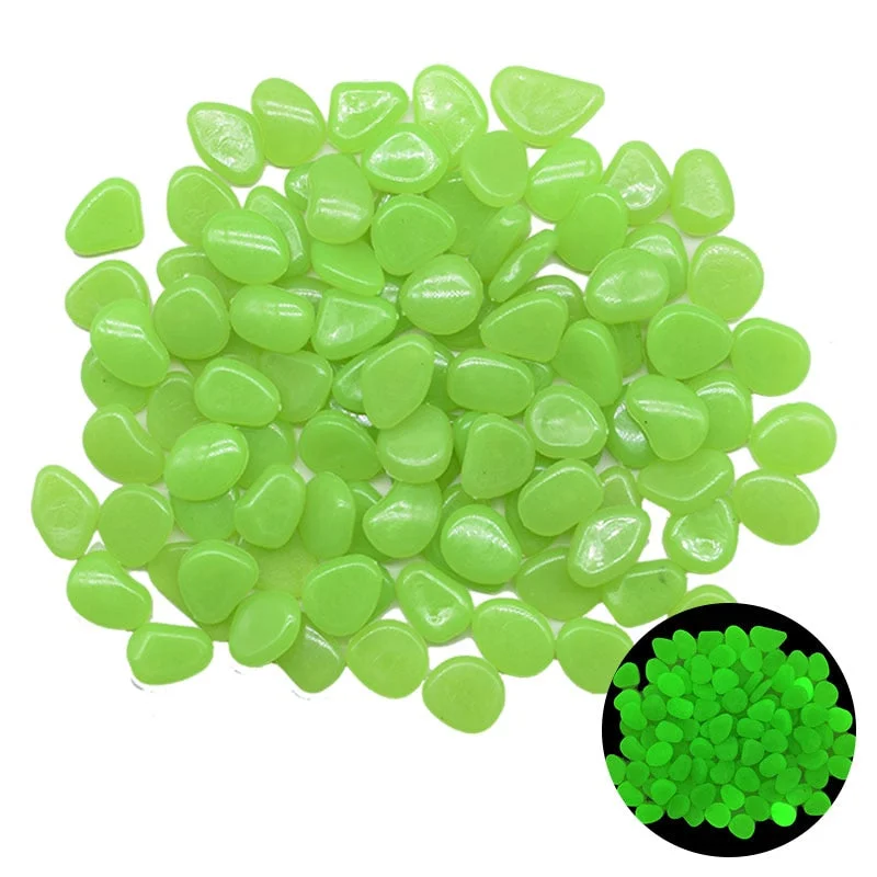 200Pcs Luminous Stone Glow In Dark Garden Pebbles Glow Stones for Outdoor Lawn Walkways Home Decoration Fish Tank Aquarium Rocks