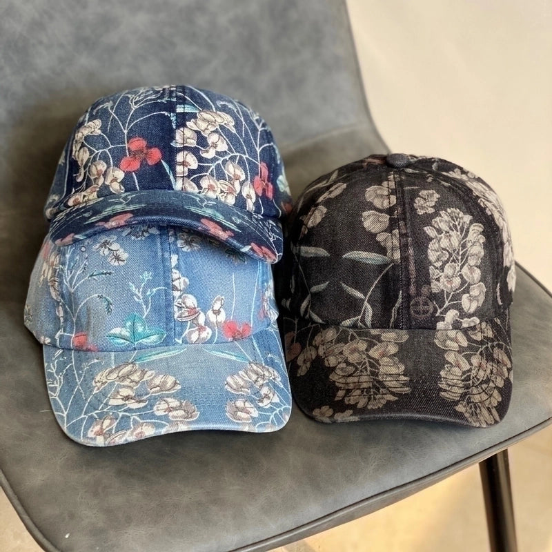 Unisex Retro Pastoral Flower Curved Eaves Baseball Cap