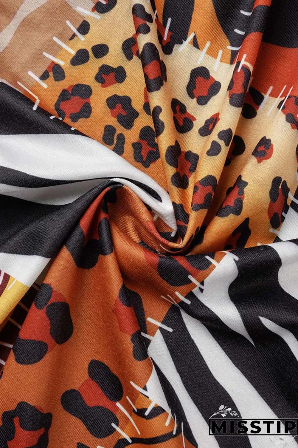 Dark Brown Fashion Street Print Patchwork Outerwear