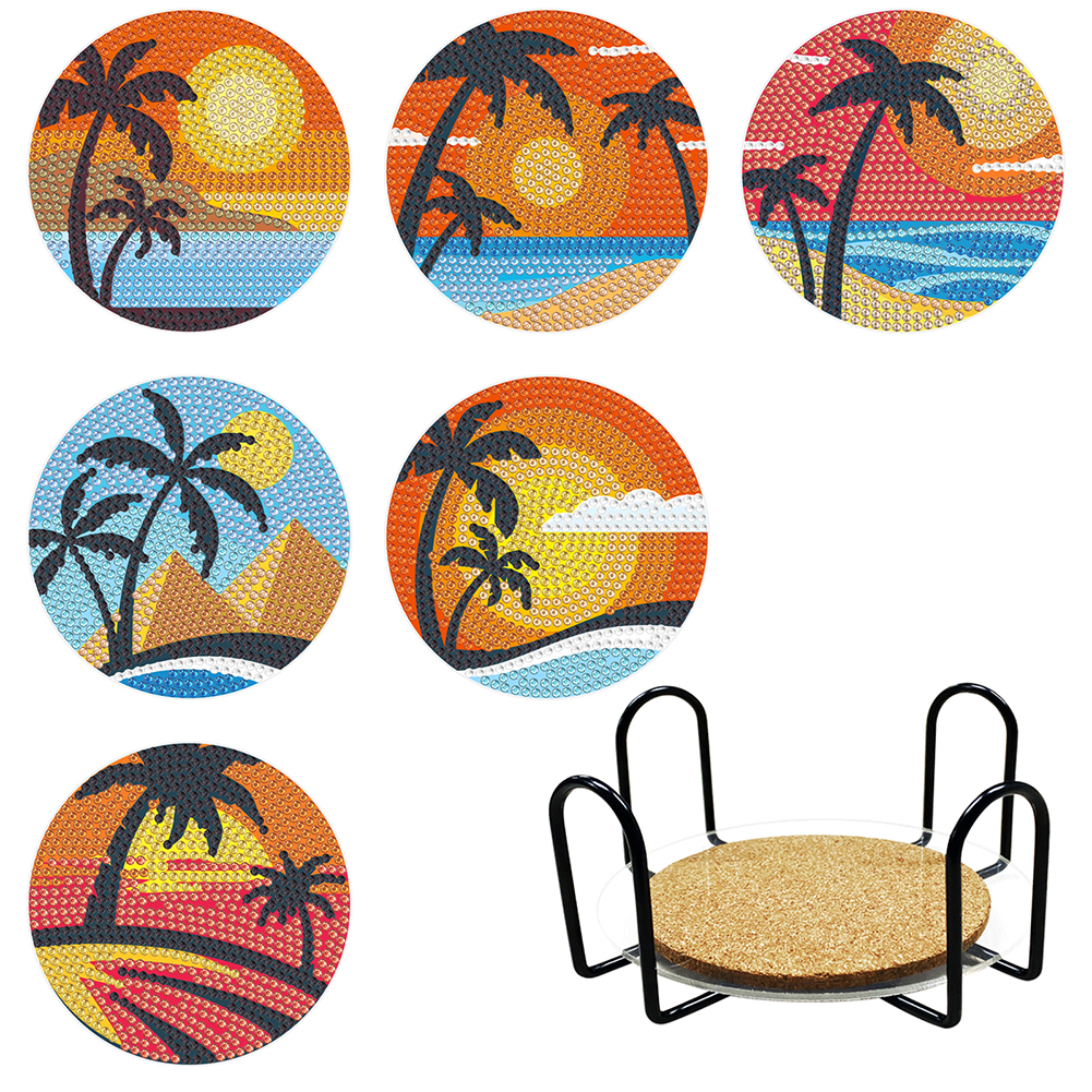 6pcs Coasters Home Decor DIY Modern Coasters Acrylic Perfect Gift (BD212)