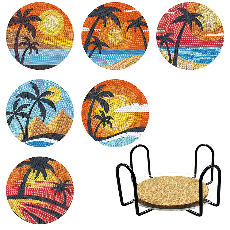 6pcs Coasters Kits DIY Wood Coasters Set Acrylic for Any Table Type Perfect Gift