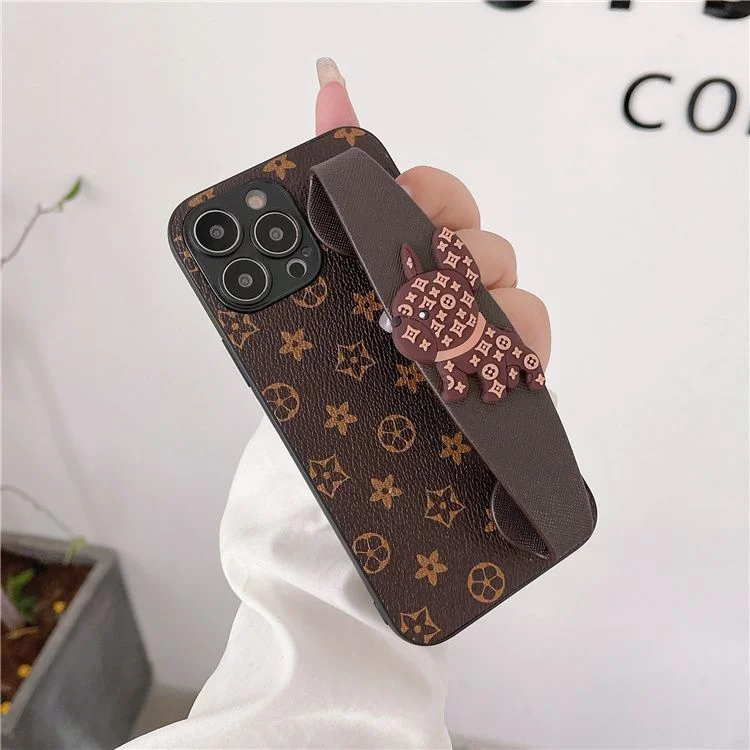 Leather Cute Puppy Wristband Case