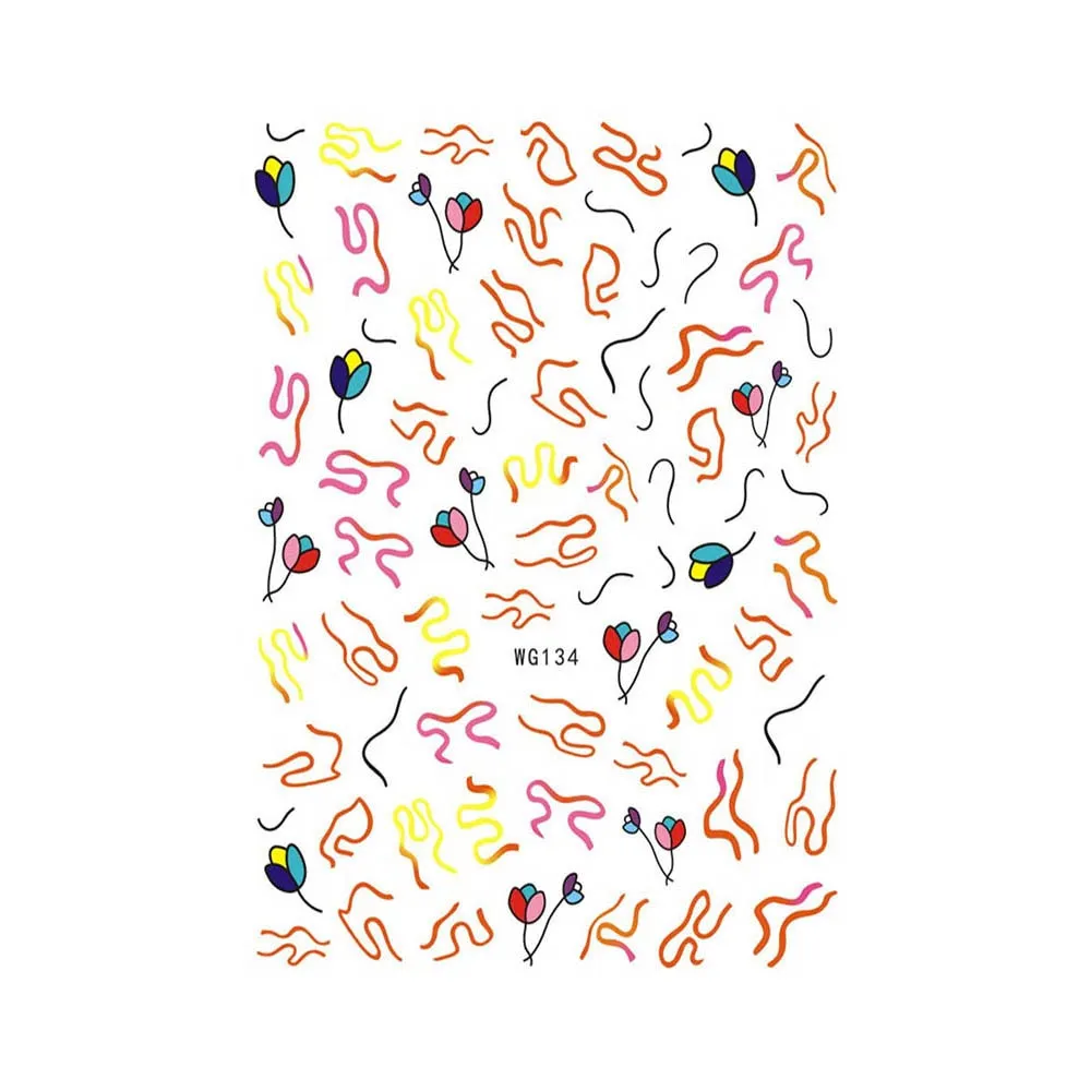 1Pc 3D Nail Stickers Abstract Line Pattern Evil Eye Design Nail Slider Decals DIY Self Adhesive Sticker Tips Nail Art Decoration-Nail Inspo