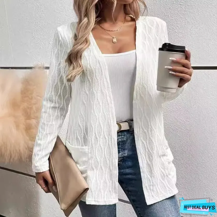 Women's Solid Color Home Leisure Temperament Commute Coats