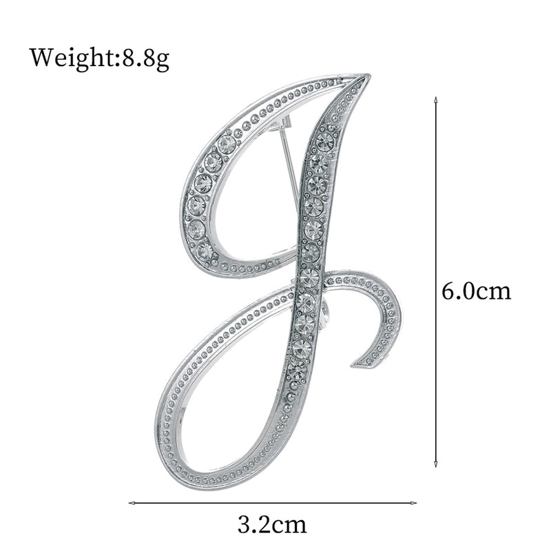 Minimalist Pin Letter Zinc Alloy Plating Inlay Rhinestones Unisex Brooches