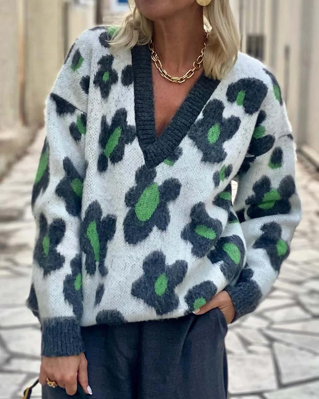 FLORAL PRINT SWEATER 5c0d