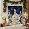 (30x40cm)Christmas Church Pearl Painting Art Kits With Inner Frame Pearl Gem Paintings Picture Arts Craft for Adults Beginners Home Wall Decor