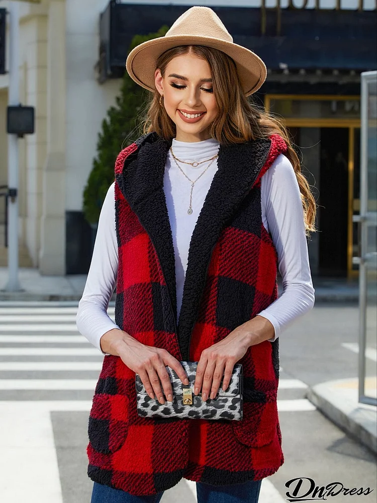 Plaid Hooded Vest