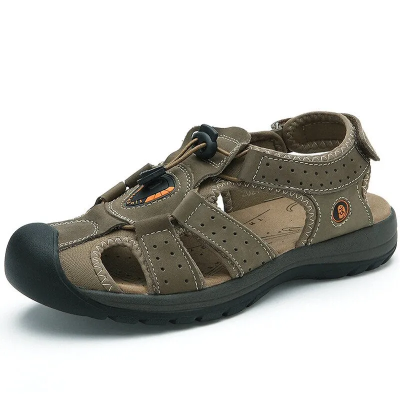 2021 Big Size Summer Genuine Leather Outdoor Men's Shoes Men Sandals For Male Casual Shoes Water Walking Beach Sandalias Sandal