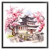 Peach Blossom Pavilion-11CT Stamped Cross Stitch 40*40cm/15.75*15.75in tapestrymarket