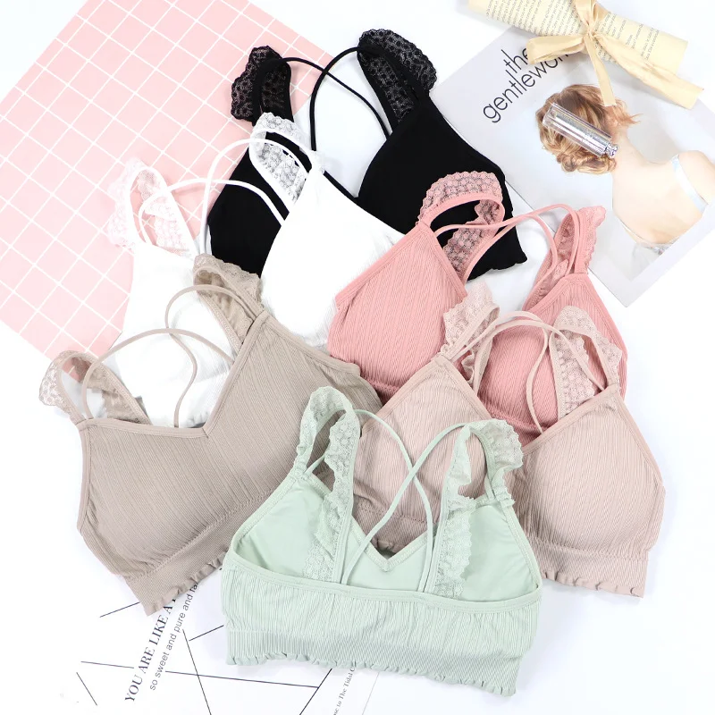 Billionm Sexy New Bra Seamless Lace Wrapped Bralette No Steel Ring Beautiful Back Sleeping Sports Bras