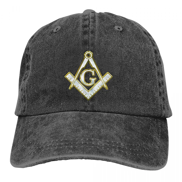 Summer Cap Sun Visor White Gold Hip Hop Caps Freemason Gold Square Compass Cowboy Hat Peaked Hats