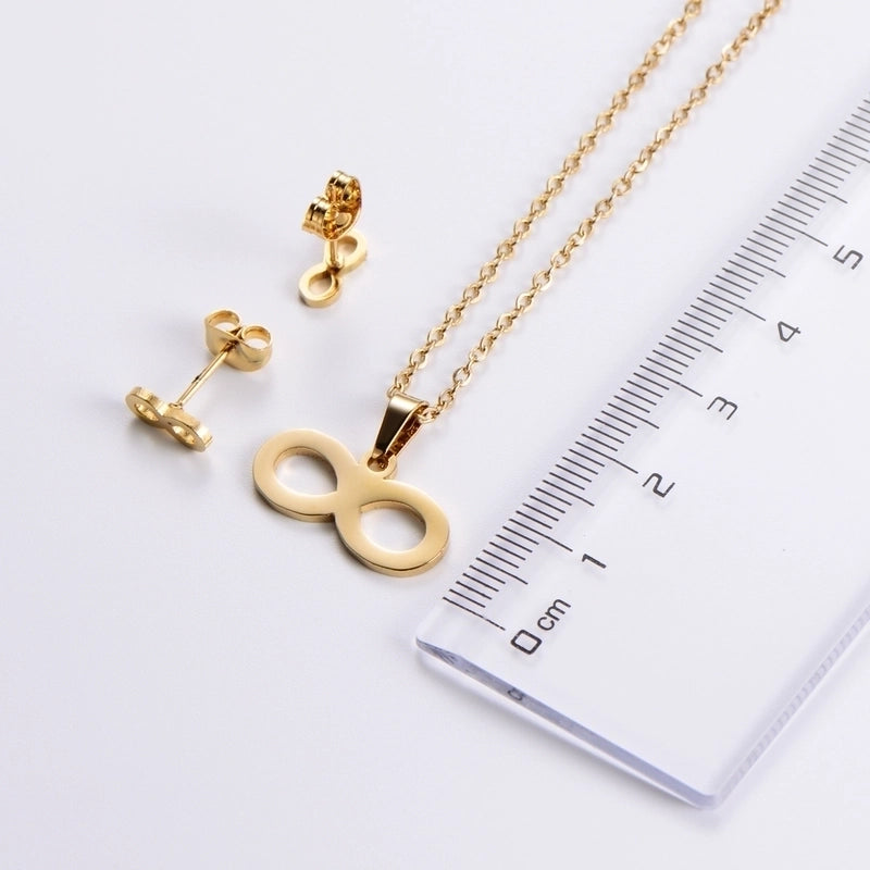Minimalist Classic Style Infinity Dollars Butterfly 304 Stainless Steel Jewelry Set