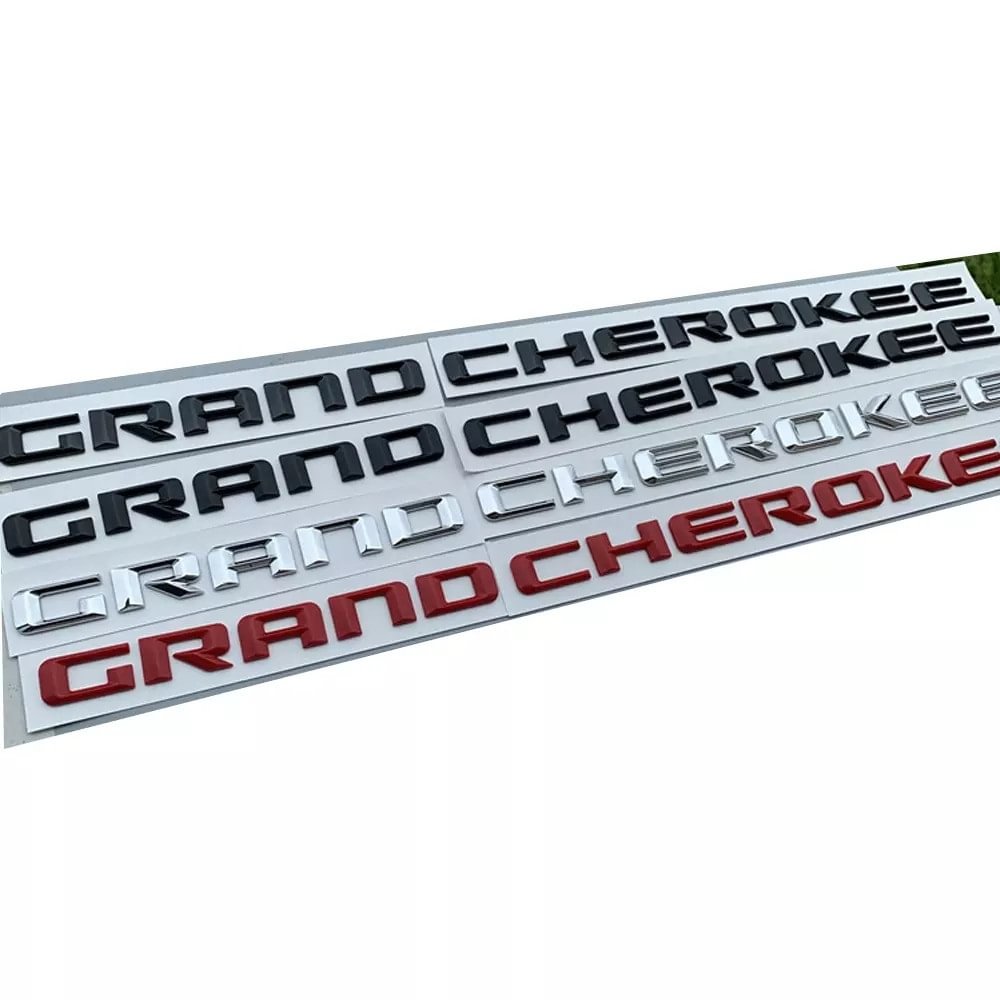 For jeep Grand Cherokee Front Left Right Door Side Emblem Nameplate Badge Letters Sticker voiturehub dxncar