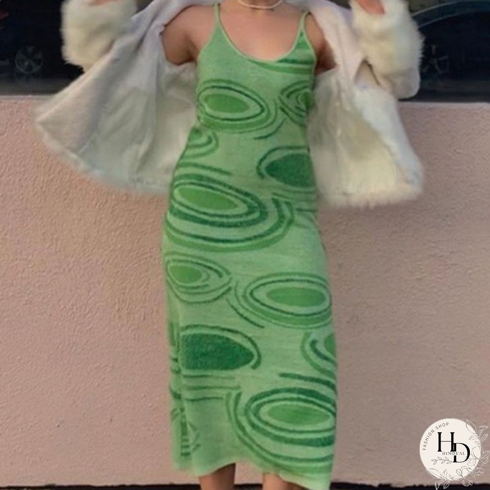 Dress Women Summer Sleeveless Strap Dress Female Print Sundress