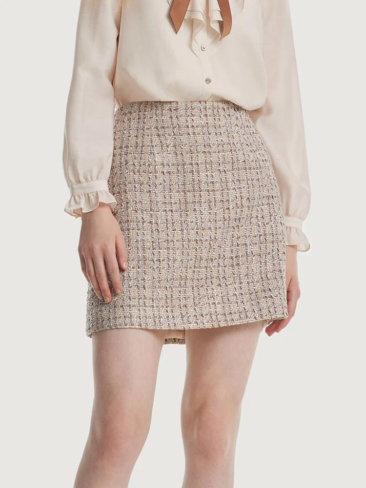 A-line Tweed Mini Skirt QueenFunky