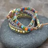 Colorful Multi Gemstone Crocheted Wristband Accessories
