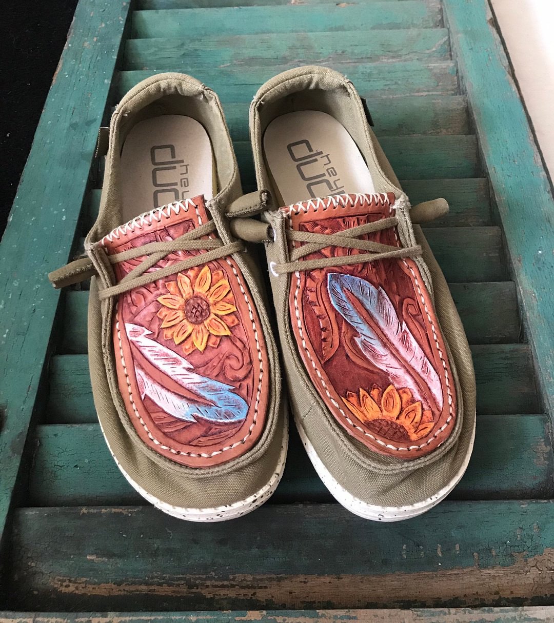tooled leather dude shoes