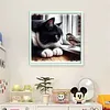 Cat Bird-Partial 11CT Stamped Cross Stitch Bead Embroidery 36*36cm/14.17*14.17in