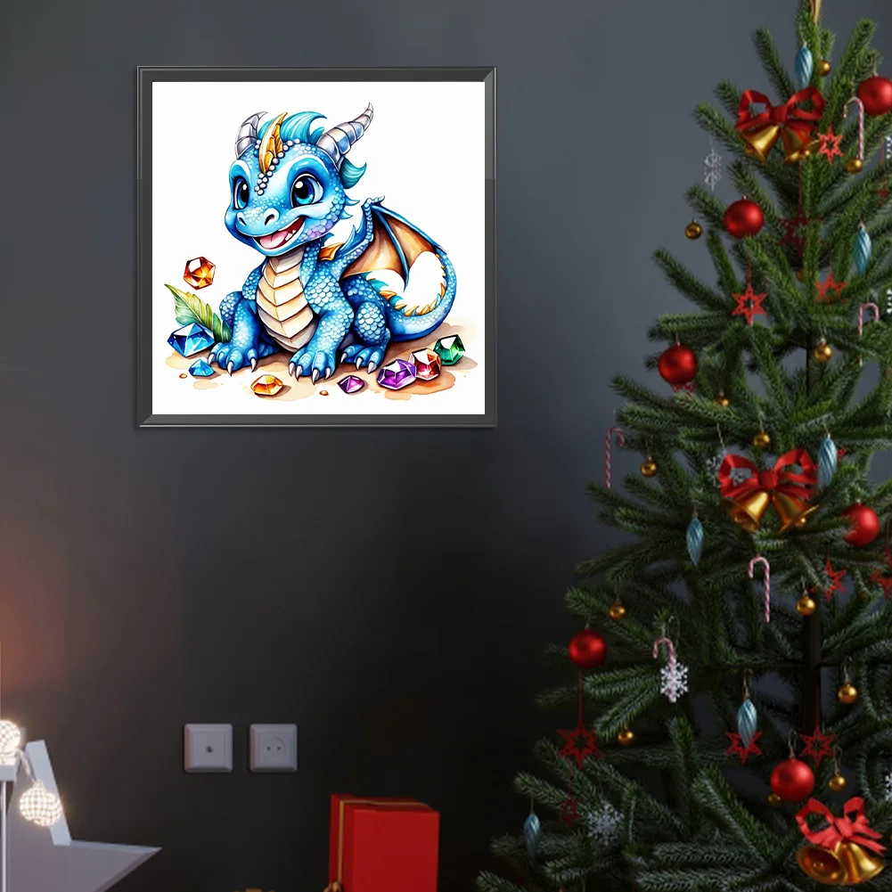 Diamond Painting - Full Round Drill - Jewel Bean Dinosaur(Canvas|30*30cm)