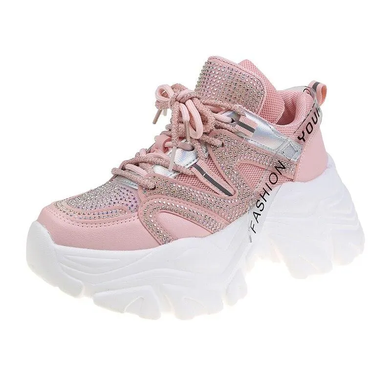 New Purple Sneakers Woman Shoes 2021 Fashion Breathable Designer Chunky Sneakers Women Casual Platforms Women's Vulcanized Shoes