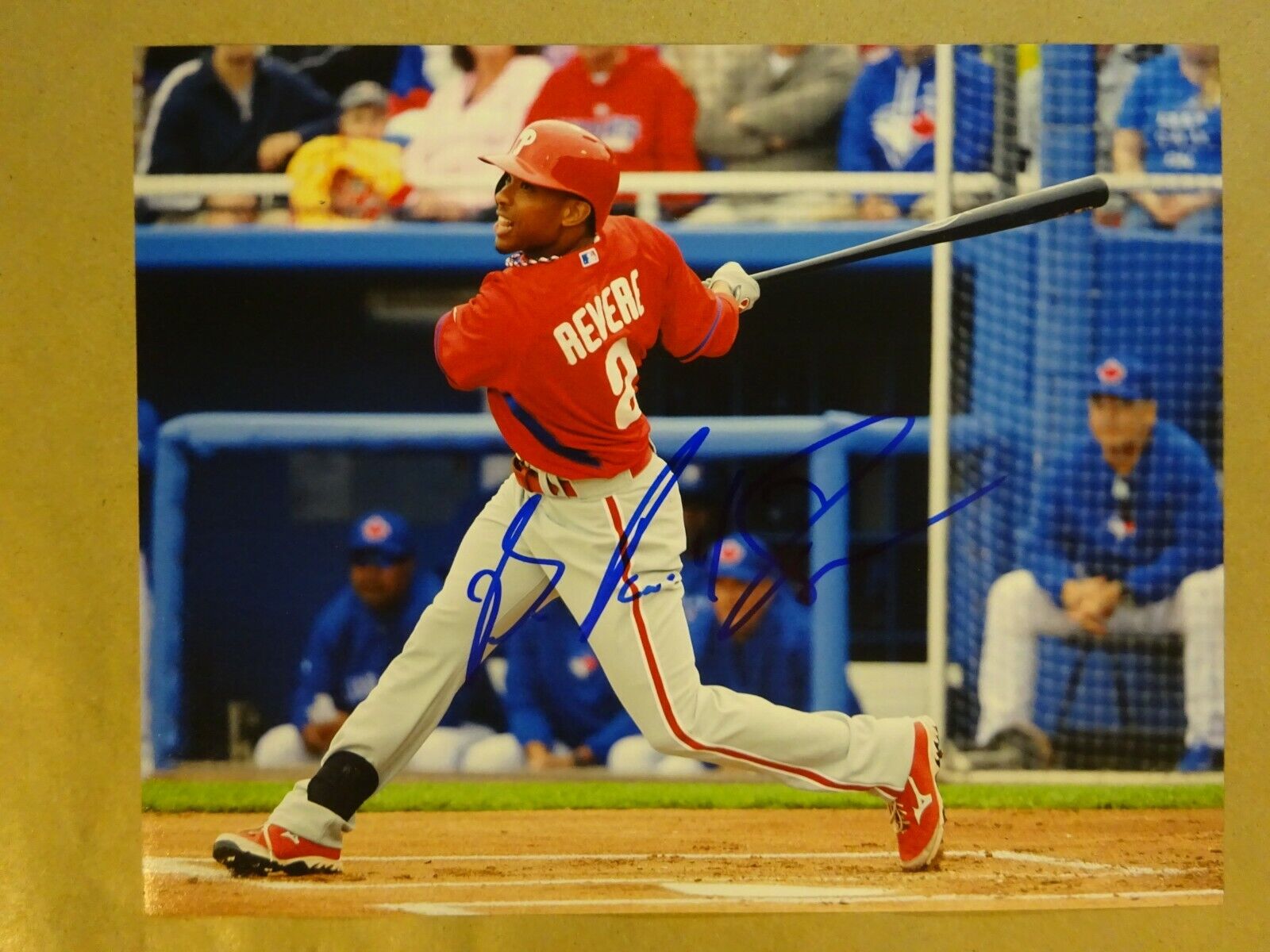 Autographed BEN REVERE Signed 8x10 Photo Poster paintinggraph Philadelphia Phillies