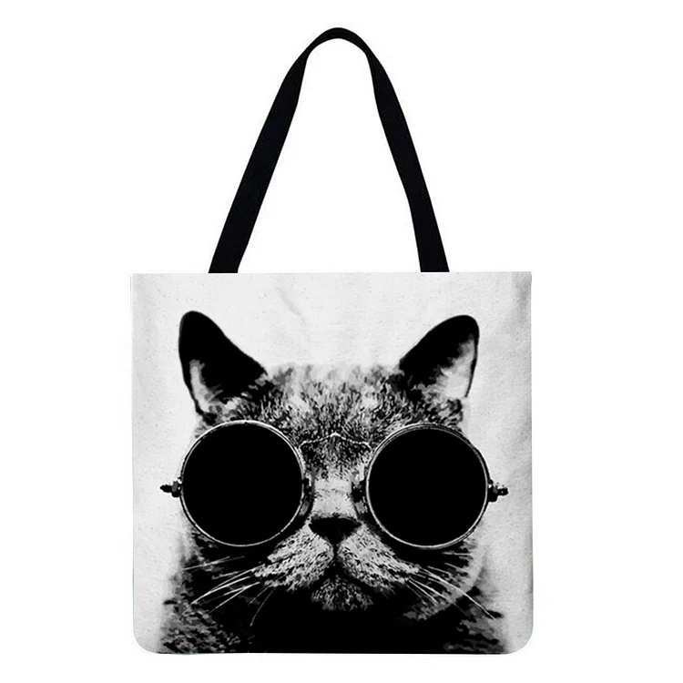 Cat With Sunglasses - Linen Tote Bag