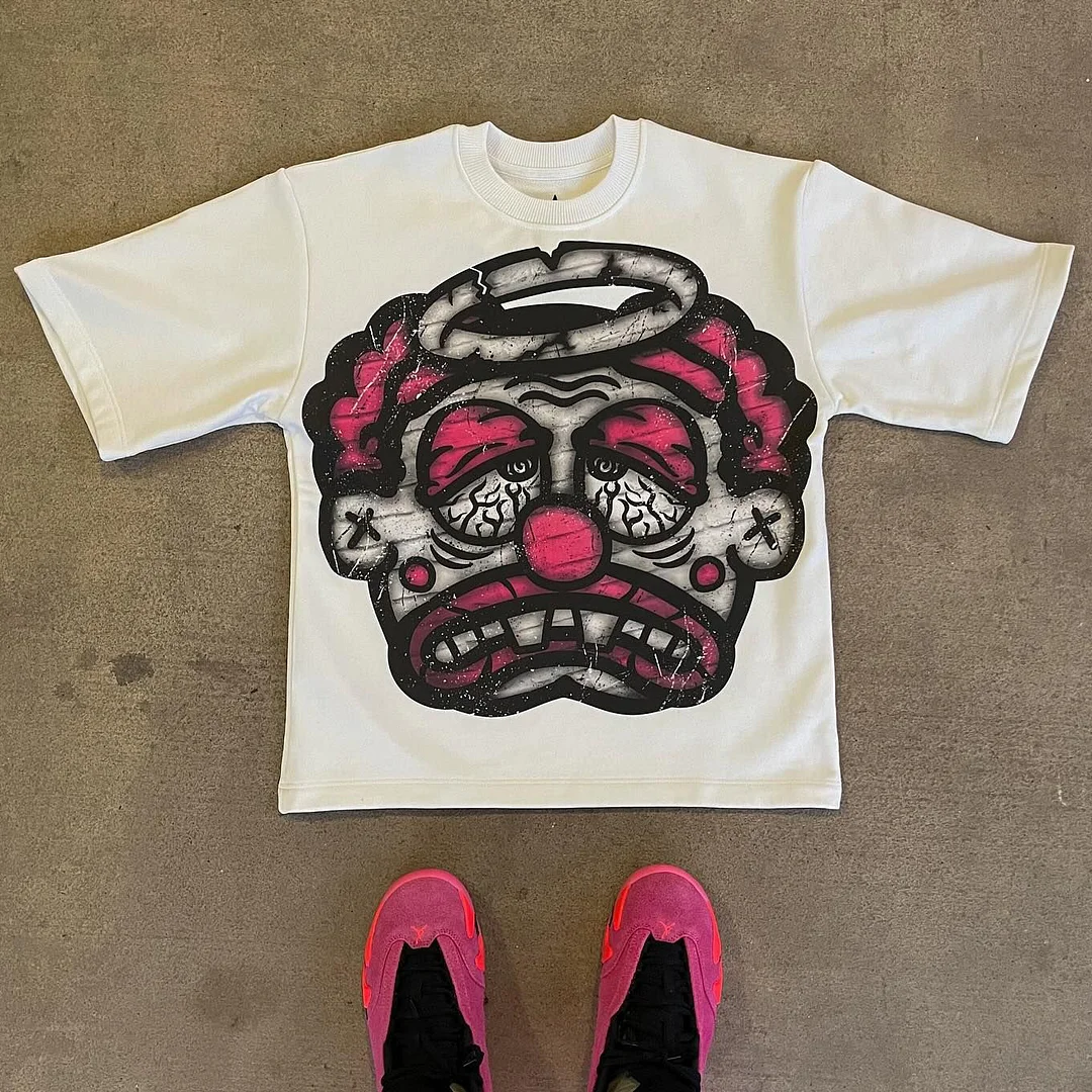 Personalized Clown Print Short Sleeve T-Shirt