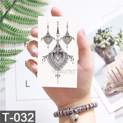 Geometric Moose Elk Arrow Temporary Tattoo Panda Women Hand Tatoo Sticker Triangle Wolf Body Arm Art Waterproof Tattoo Men