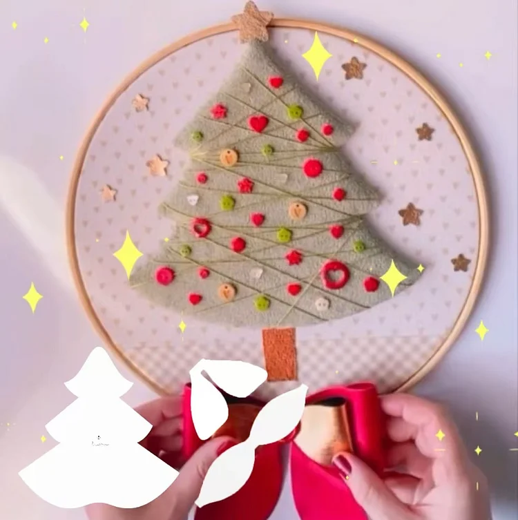 DIY Christmas Hoop Art Decor Template Set（3PCS）