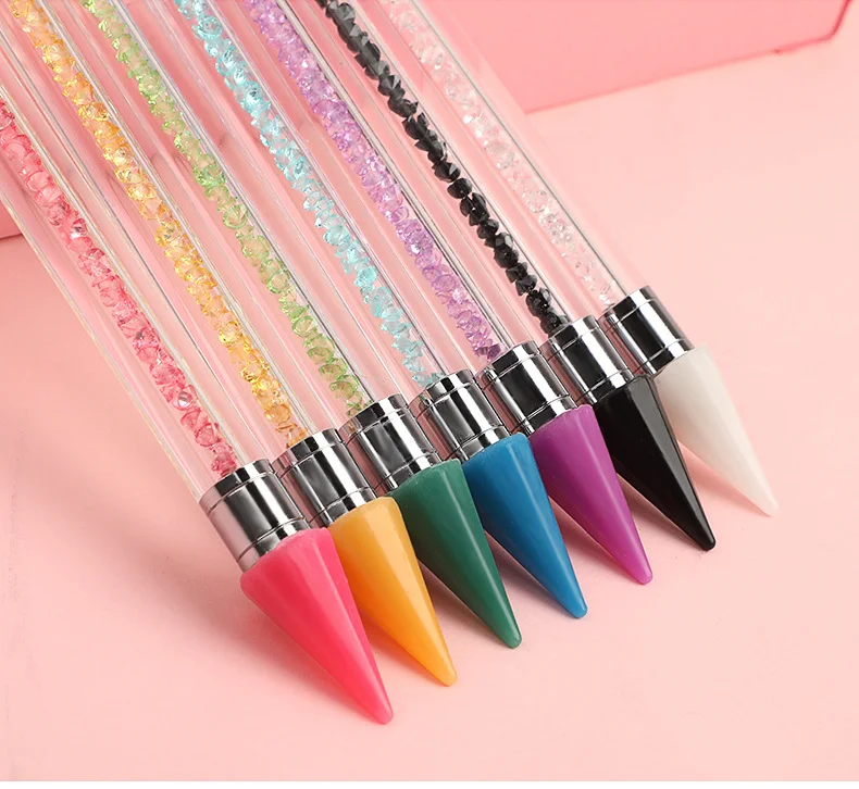 Dual Heads Acrylic Dotting Wax Pen Point Drill Picker Nail Art Studs Dotter