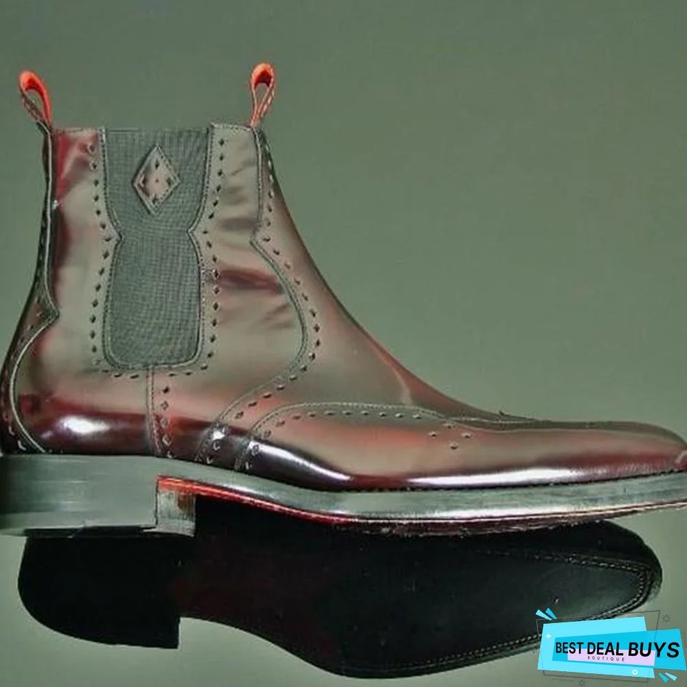 Men's Carved Colorful Gentlemen Elegant Chelsea Boots
